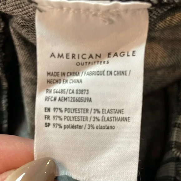 American eagle black and white plaid high waist shorts size medium - Picture 6 of 8